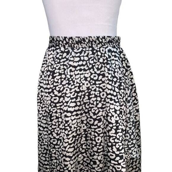 Love Stitch Women's S Small Faux Wrap Midi Skirt Satin Animal Print Draped - Picture 7 of 8